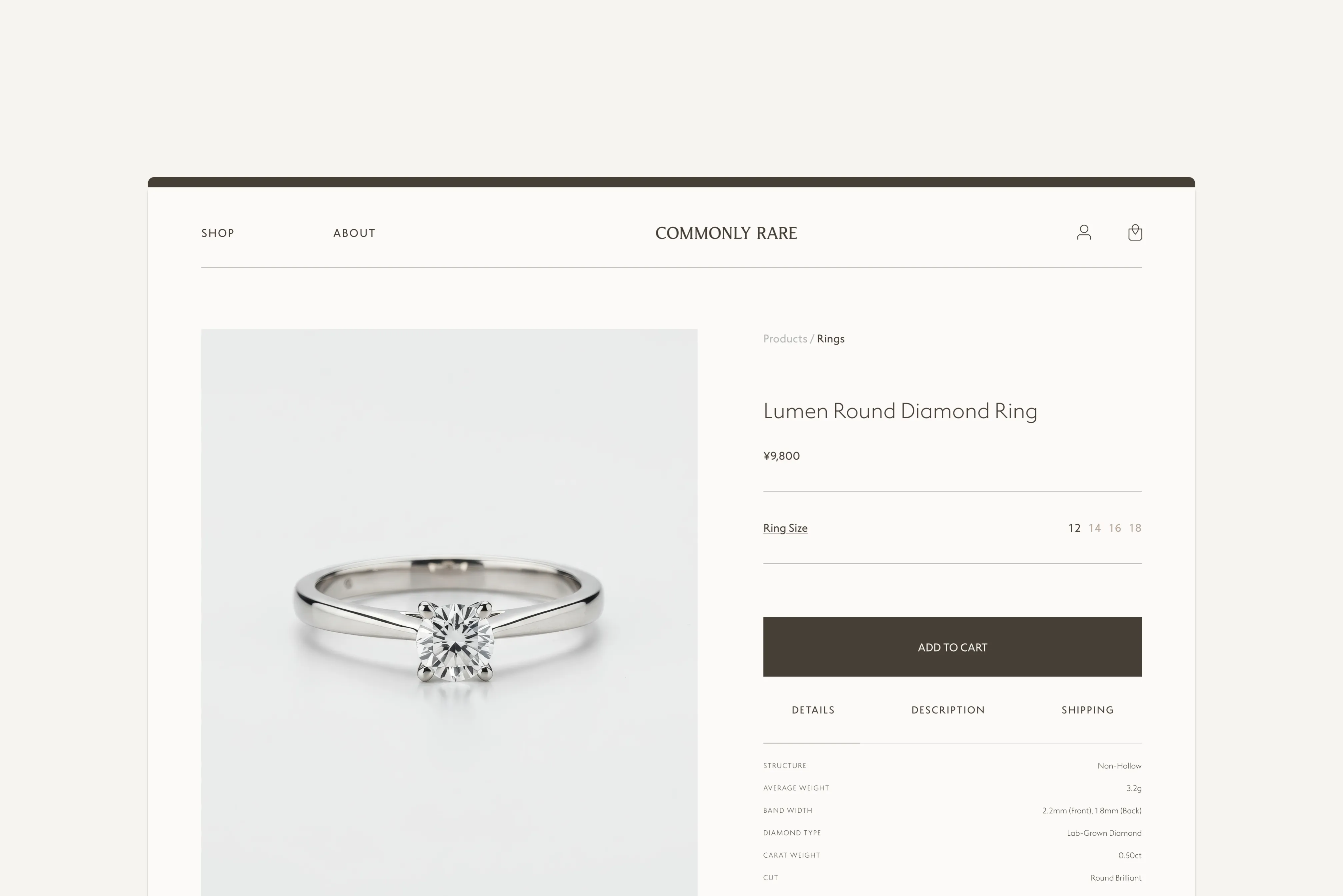15 jewelry and lab grown diamond branding website